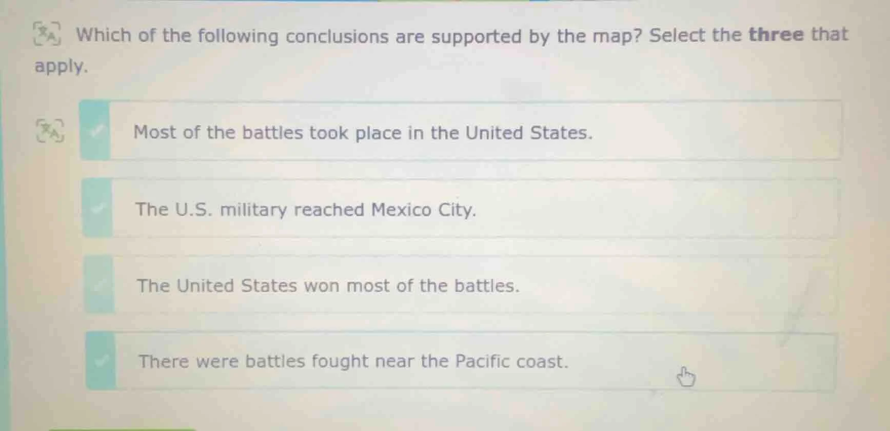 which of the following conclusions are supported by the map? select the…