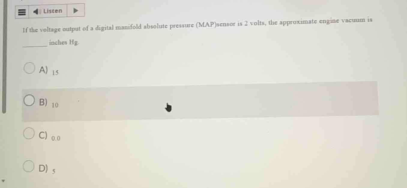 if the voltage output of a digital manifold absolute pressure (map) sen…