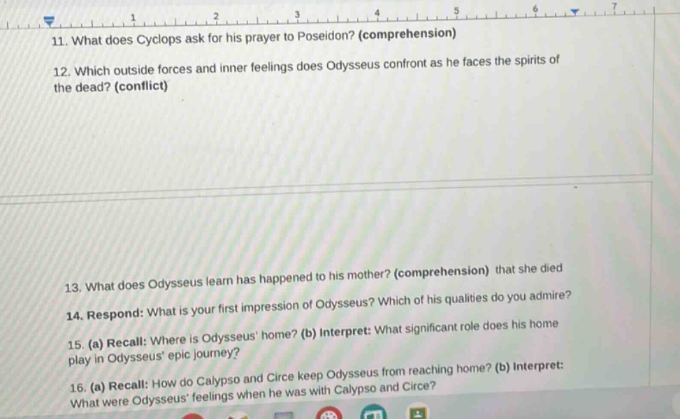 11. what does cyclops ask for his prayer to poseidon? (comprehension) 1…