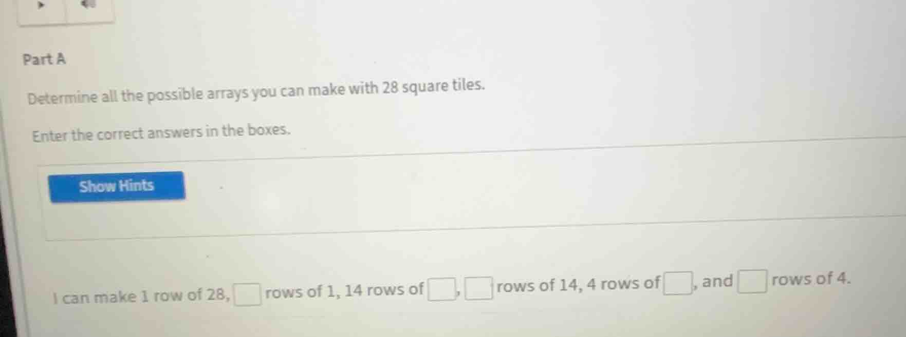 part a determine all the possible arrays you can make with 28 square ti…