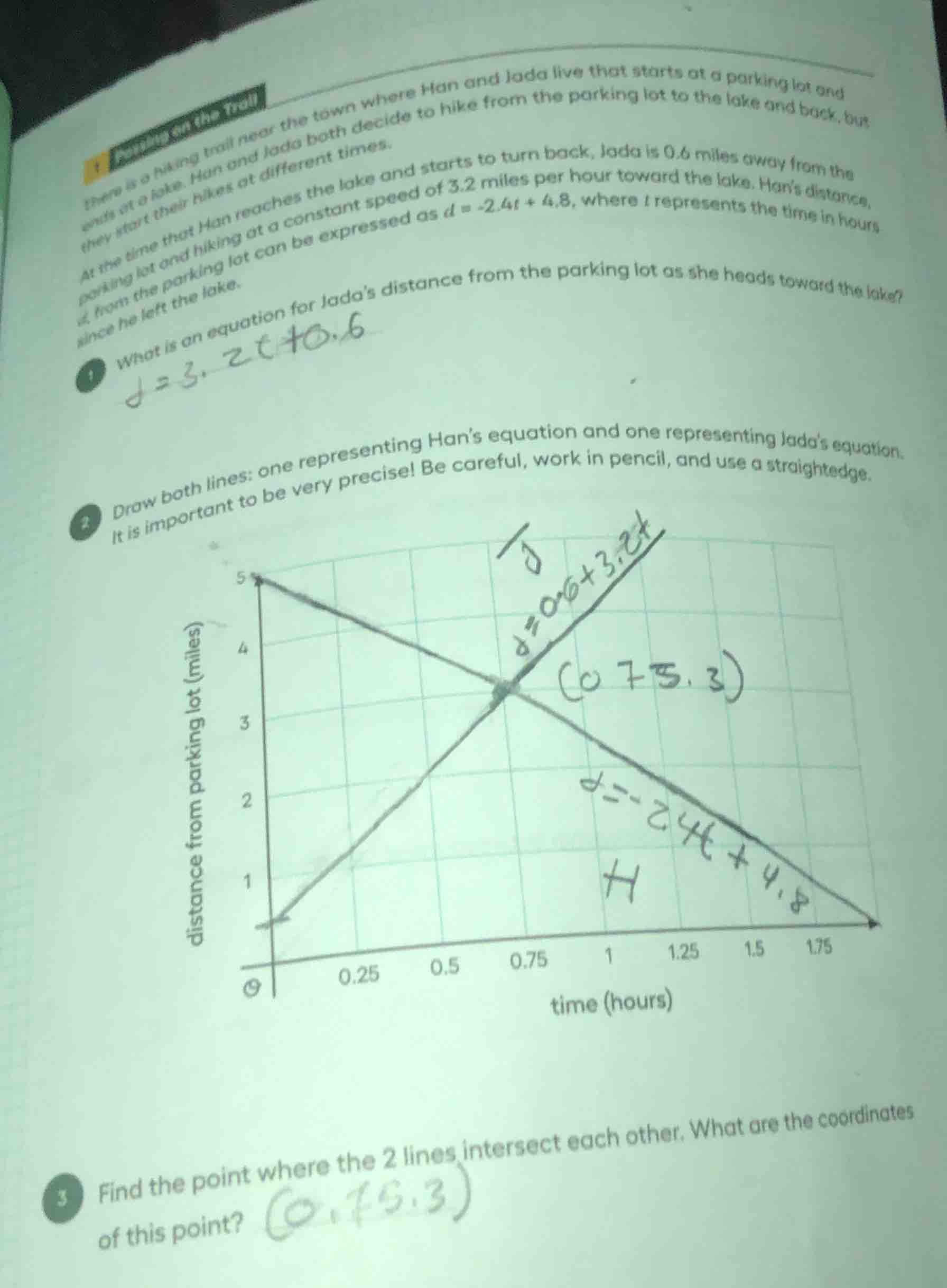 1 pausing on the trail there is a hiking trail near the town where han …