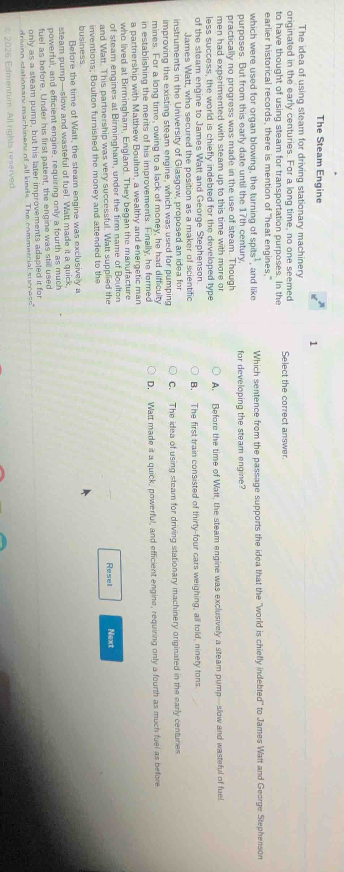 the steam engine the idea of using steam for driving stationary machine…