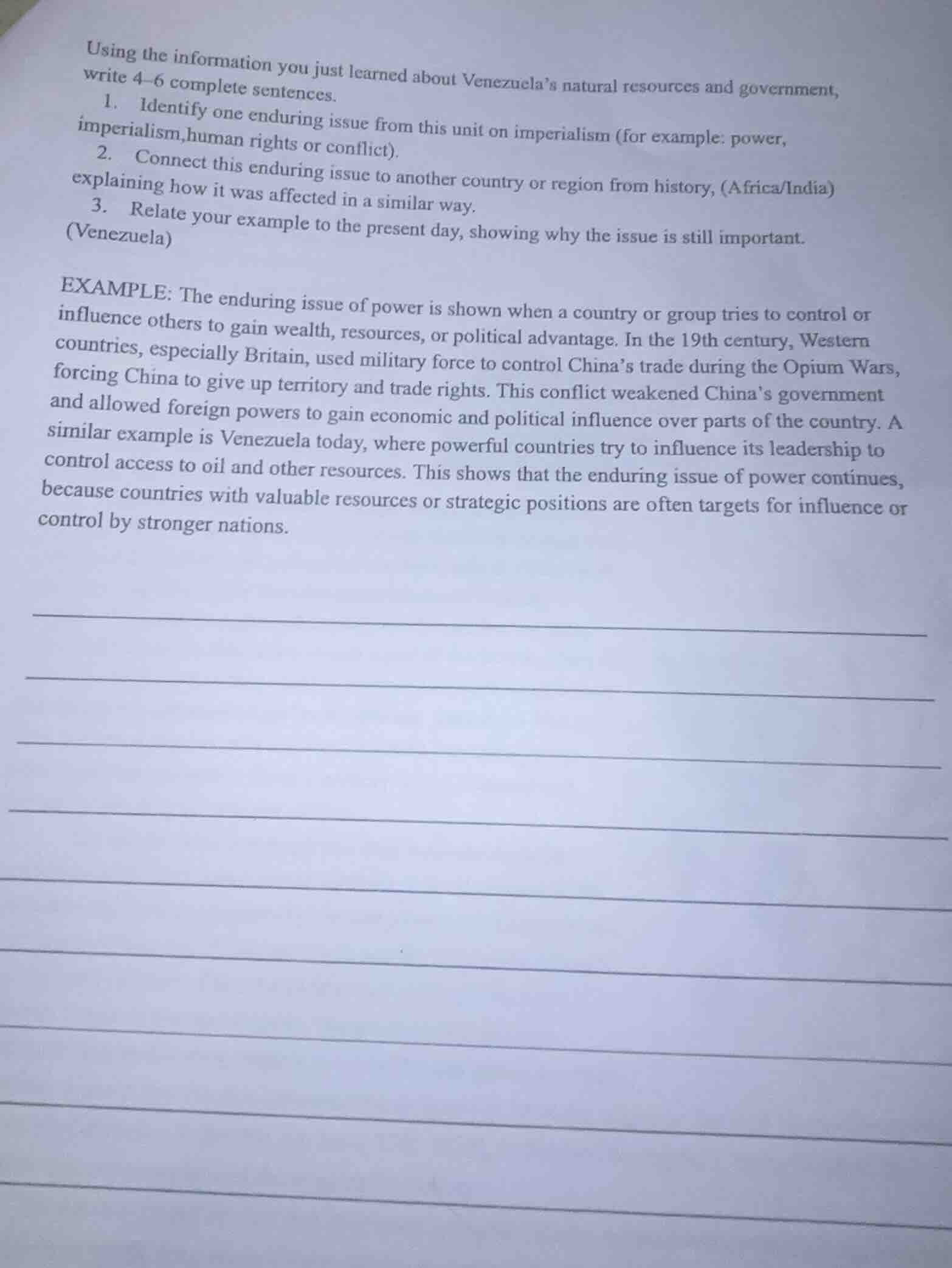 using the information you just learned about venezuela’s natural resour…