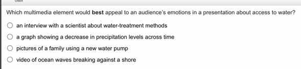 which multimedia element would best appeal to an audiences emotions in …