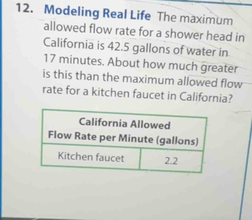 12. modeling real life the maximum allowed flow rate for a shower head …