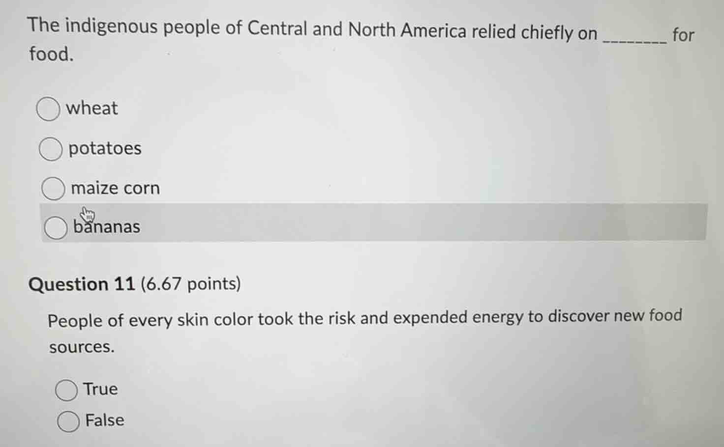the indigenous people of central and north america relied chiefly on __…