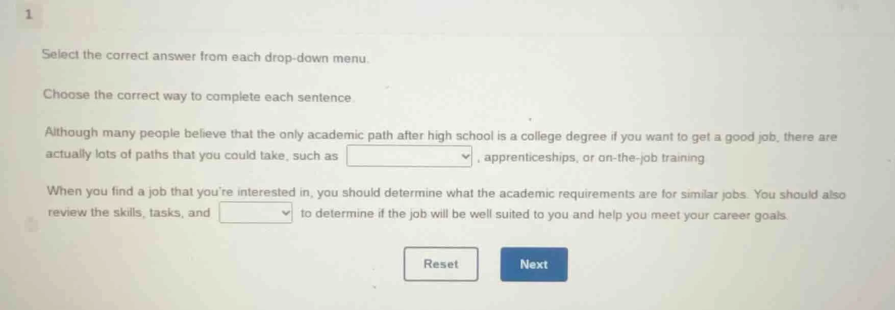 1 select the correct answer from each drop-down menu. choose the correc…