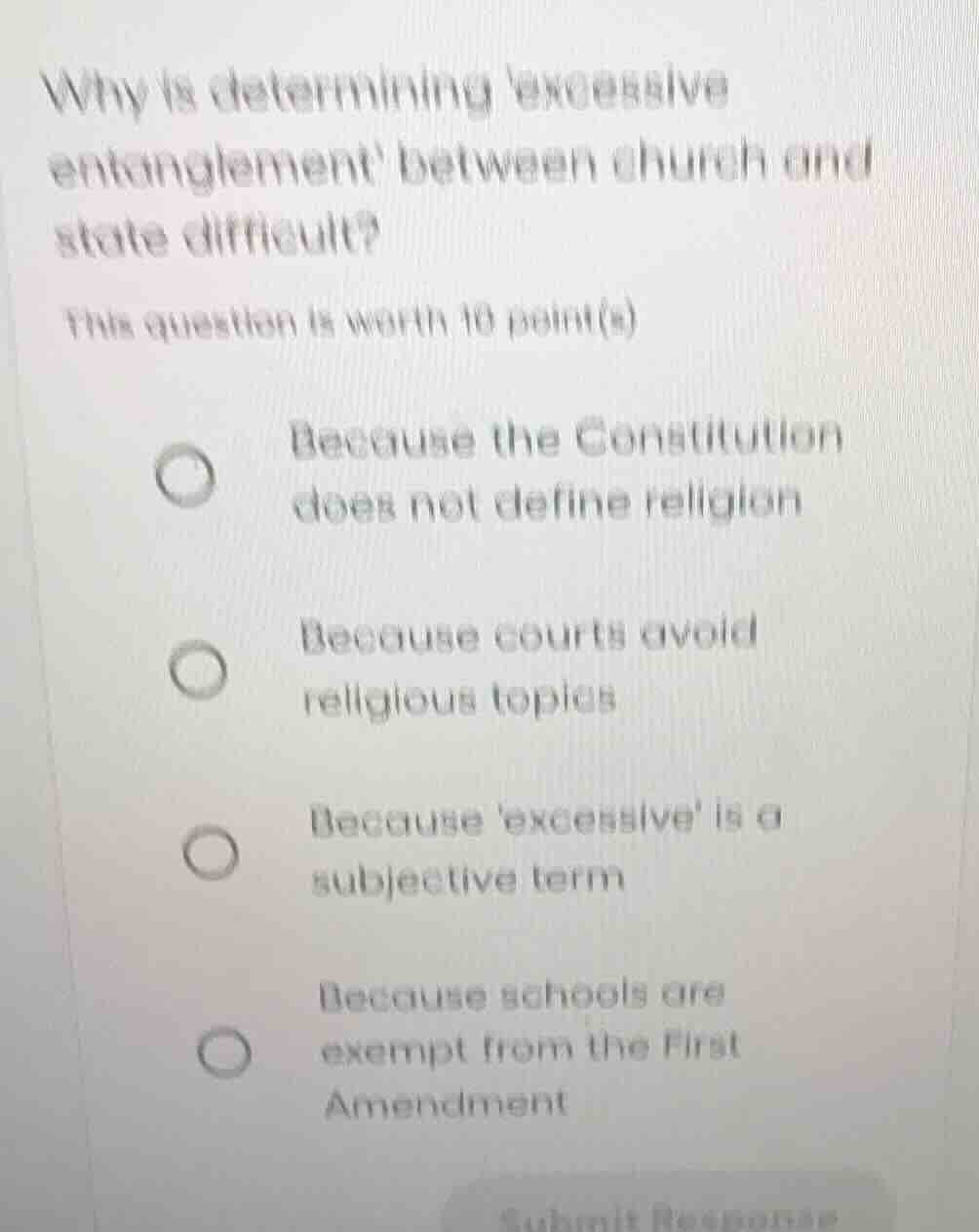 why is determining excessive entanglement between church and state diff…