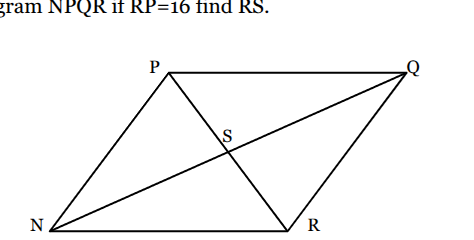 gram npqr if rp=16 find rs.