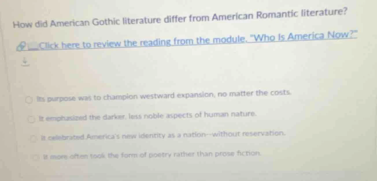 how did american gothic literature differ from american romantic litera…