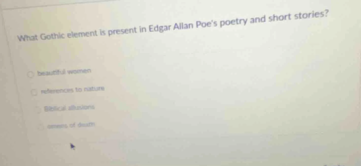 what gothic element is present in edgar allan poe’s poetry and short st…