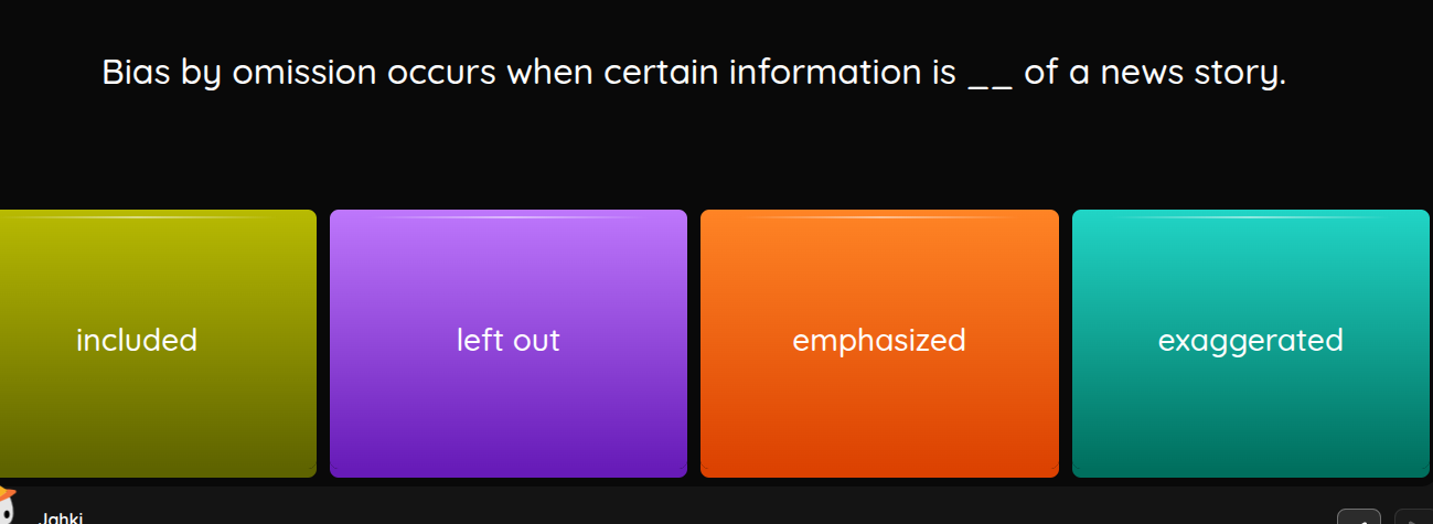 bias by omission occurs when certain information is __ of a news story.…