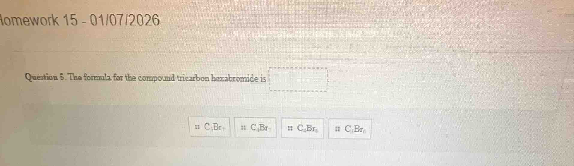 homework 15 - 01/07/2026 question 5. the formula for the compound trica…