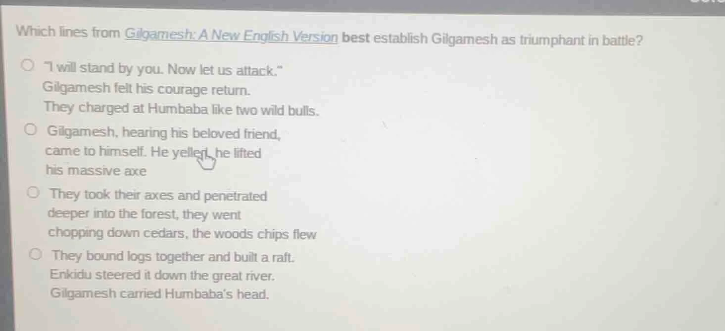 which lines from gilgamesh: a new english version best establish gilgam…