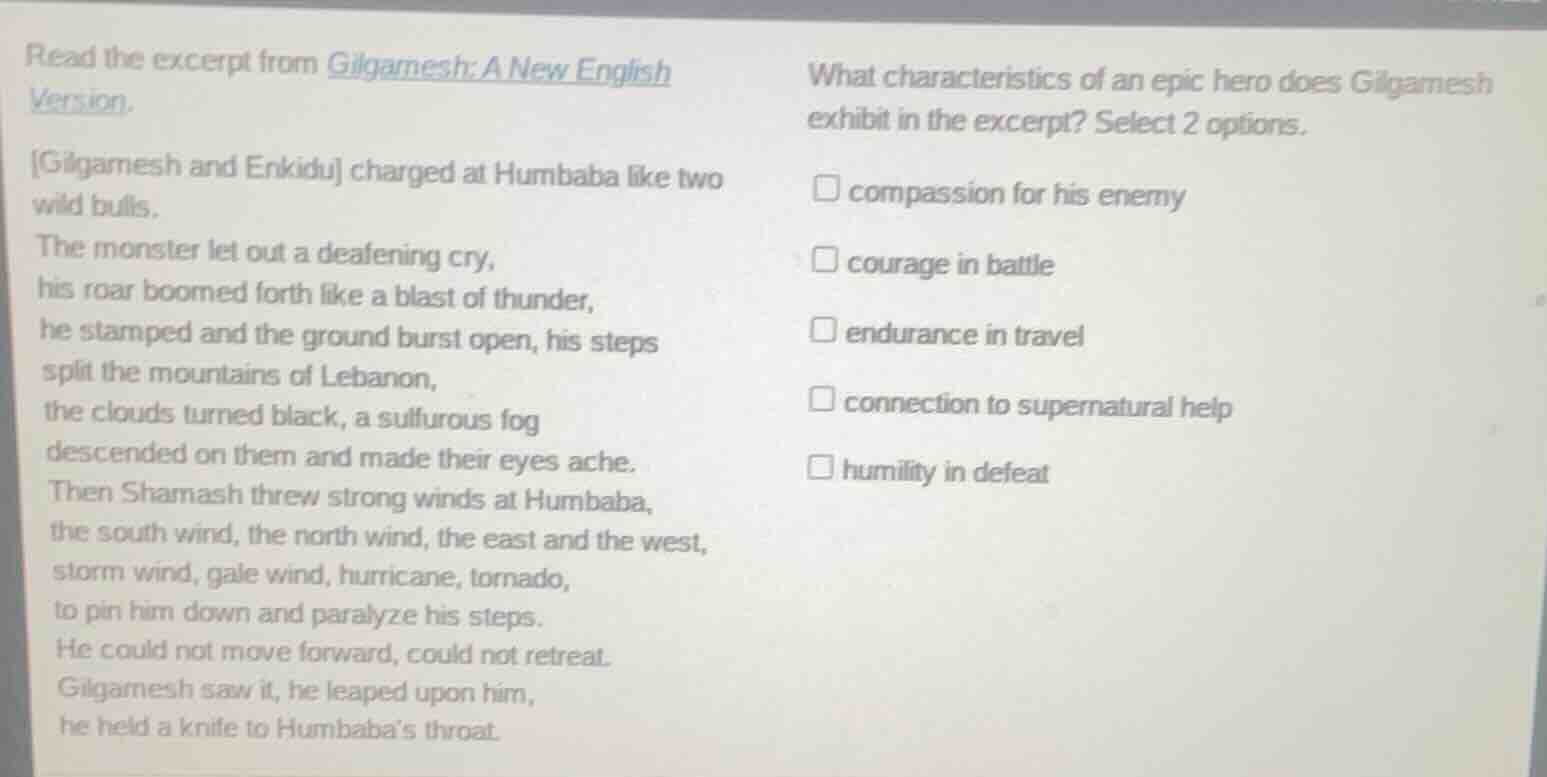 read the excerpt from gilgamesh: a new english version. gilgamesh and e…