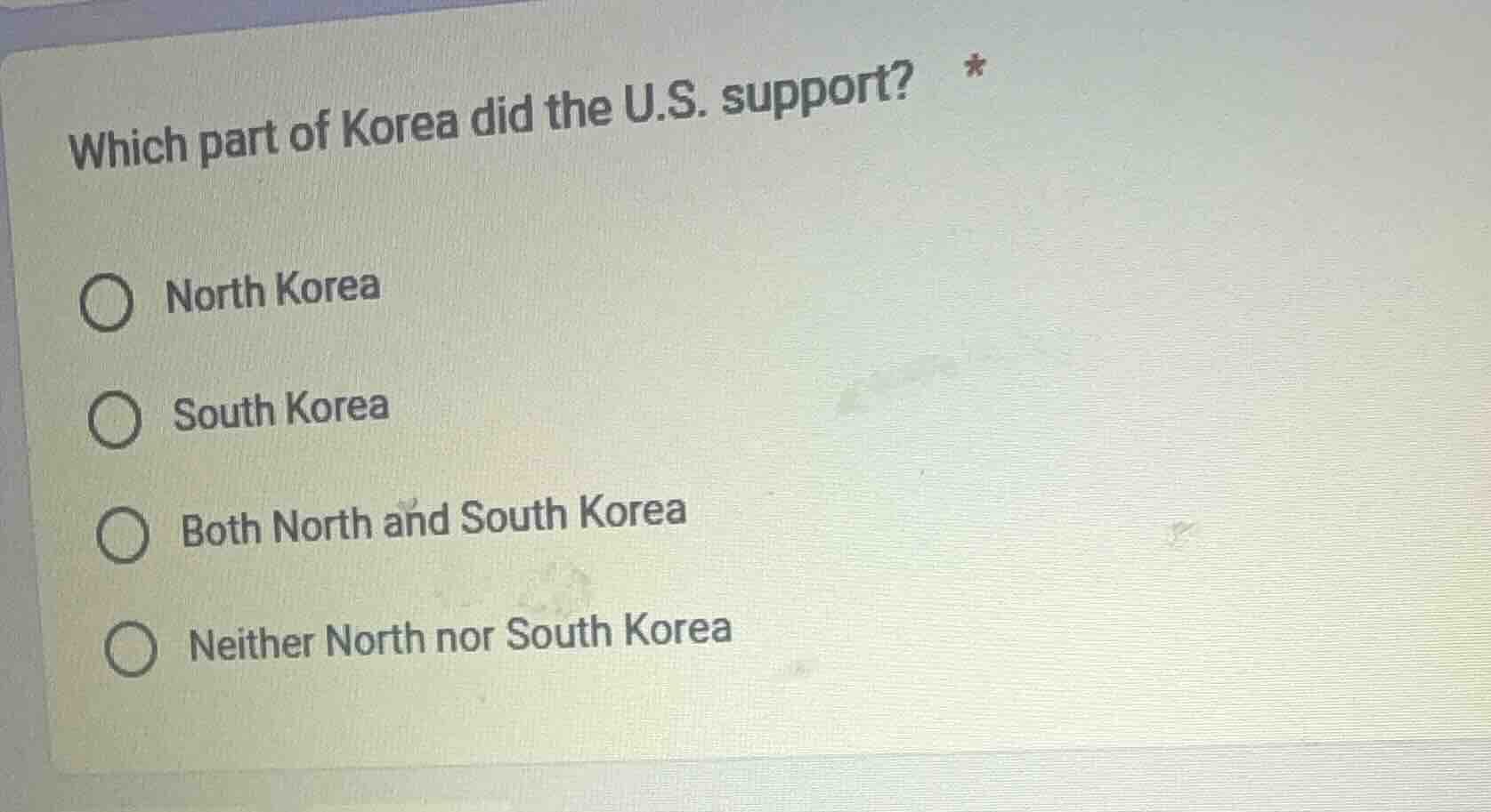 which part of korea did the u.s. support? north korea south korea both …