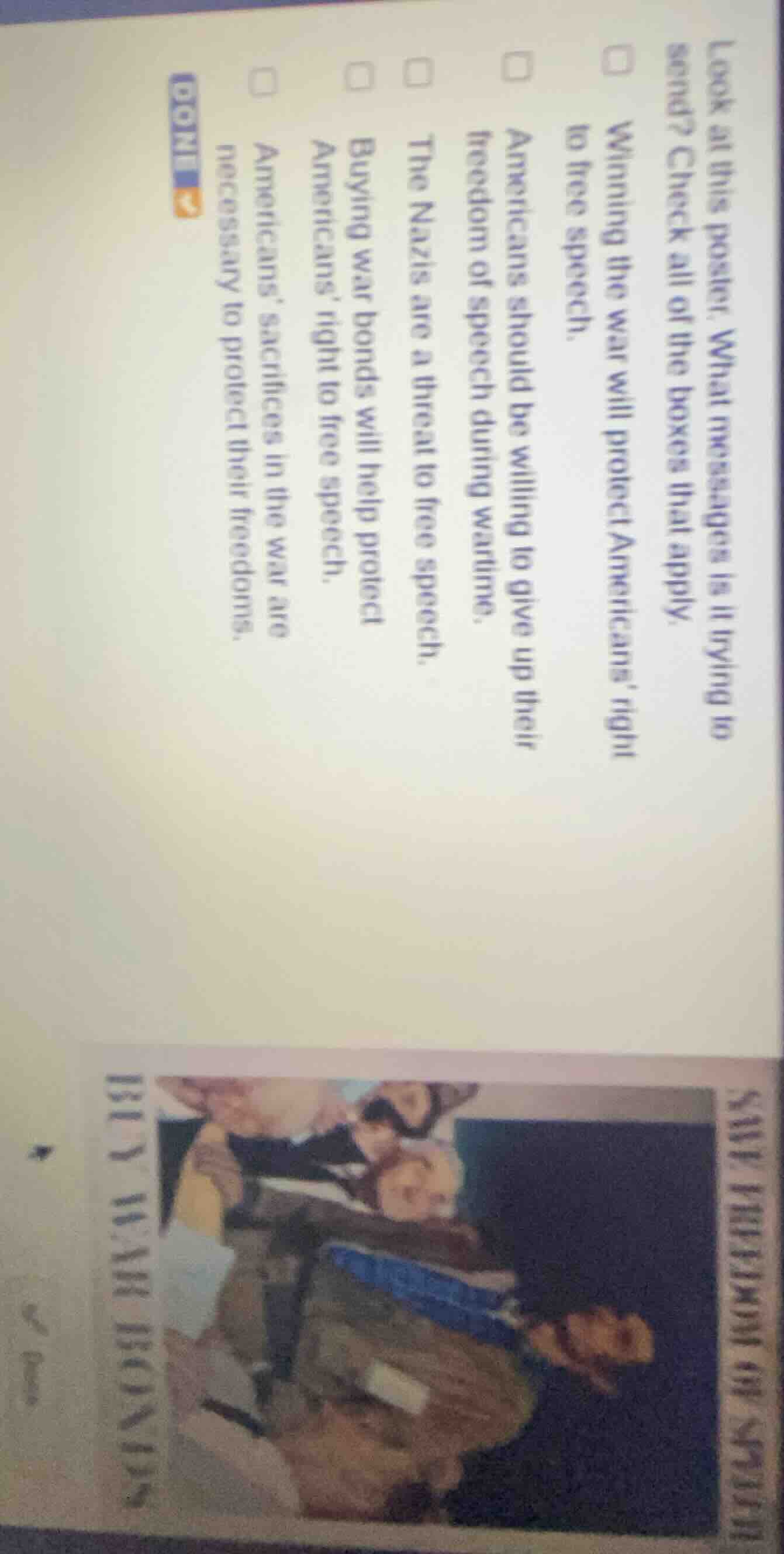 look at this poster. what messages is it trying to send? check all of t…