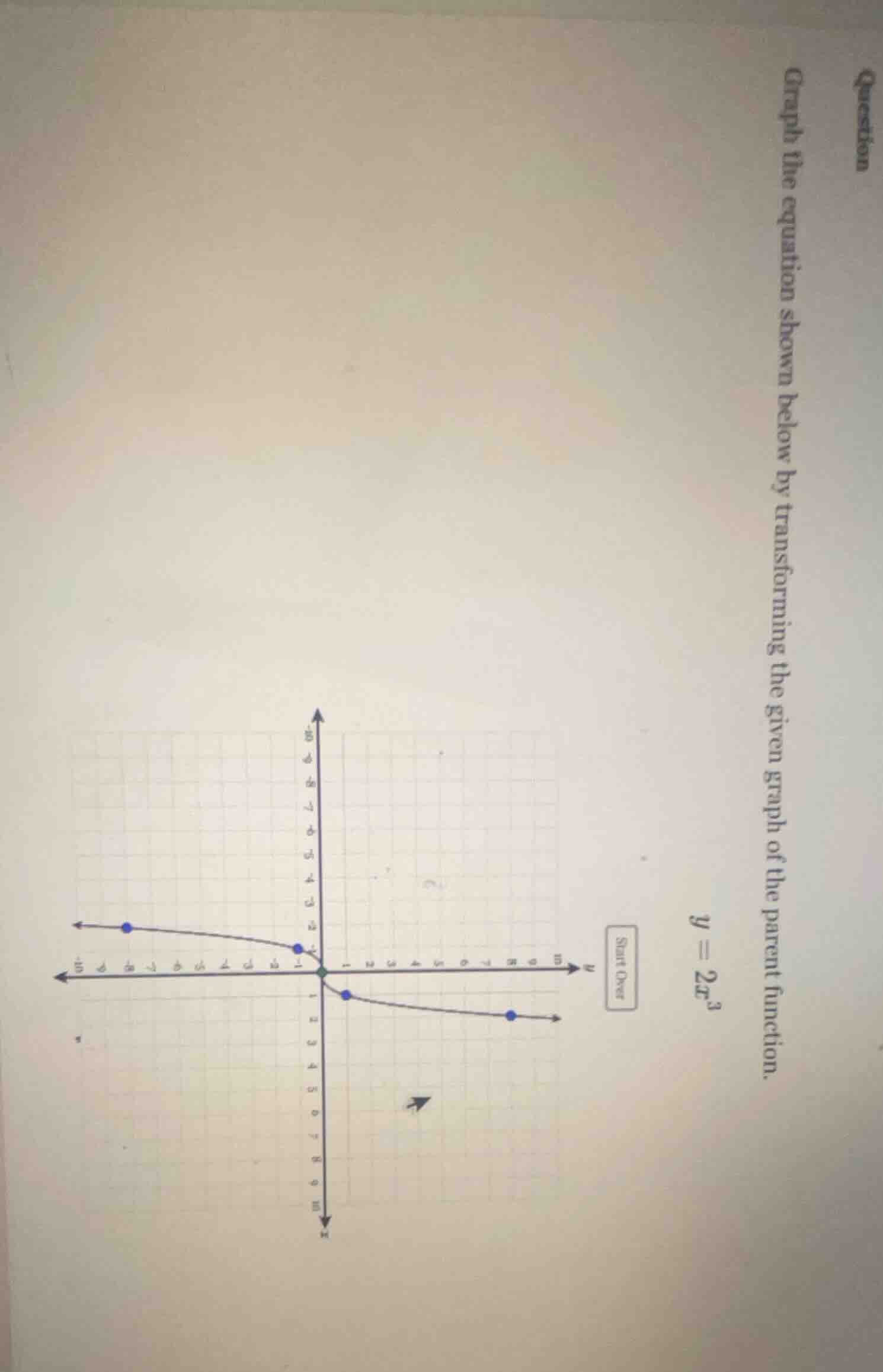 question graph the equation shown below by transforming the graph of th…
