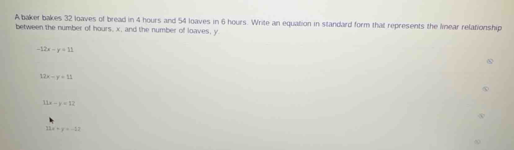 a baker bakes 32 loaves of bread in 4 hours and 54 loaves in 6 hours. w…