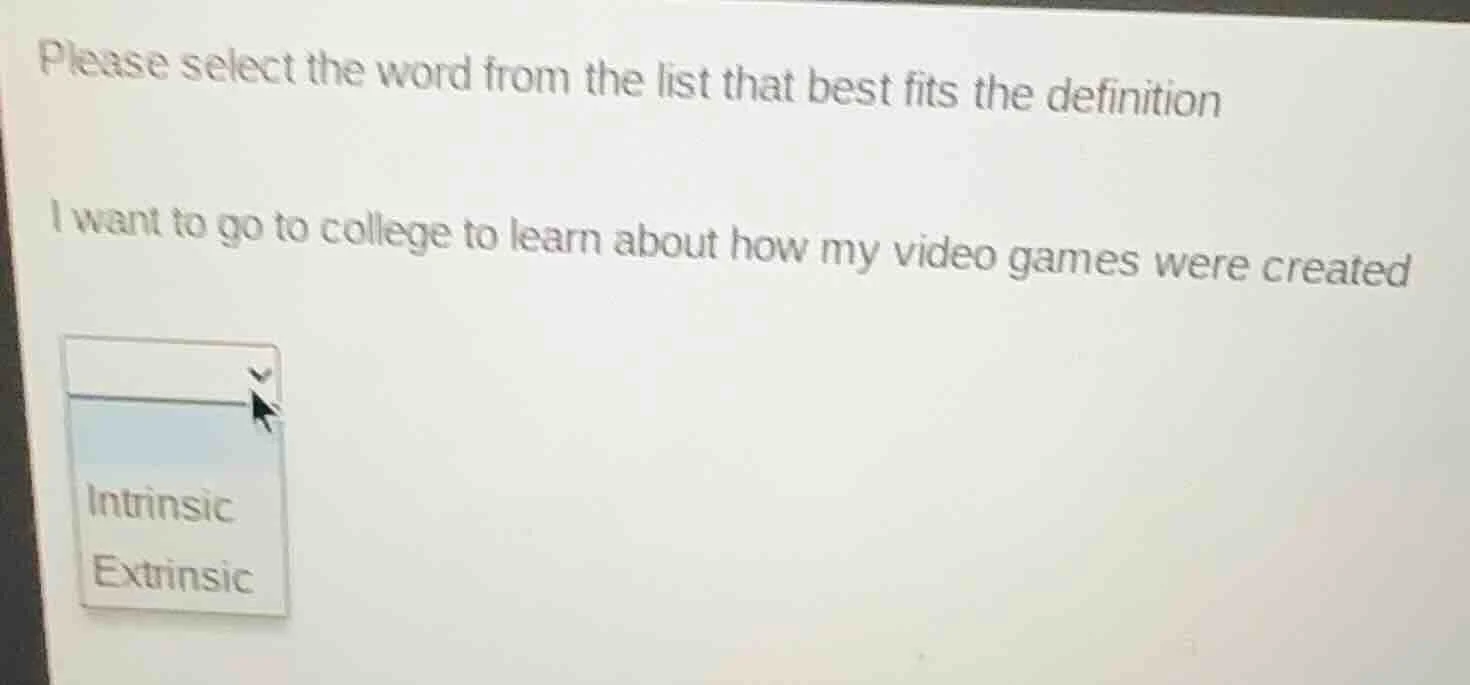 please select the word from the list that best fits the definition i wa…