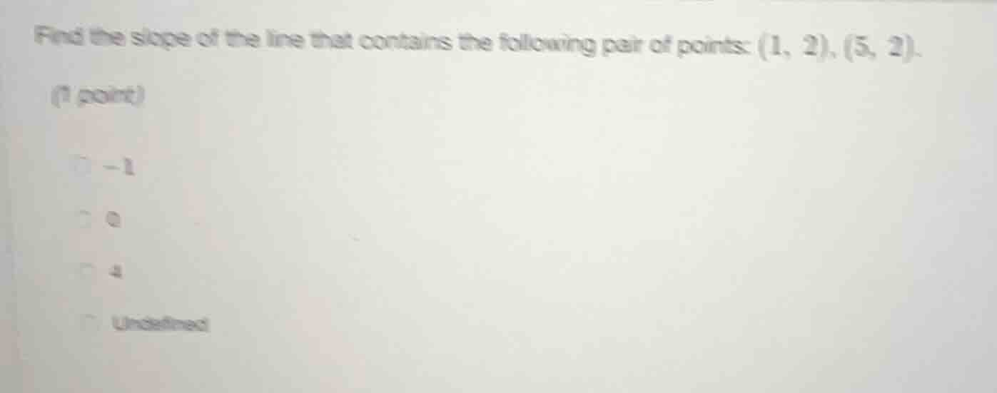 find the slope of the line that contains the following pair of points: …