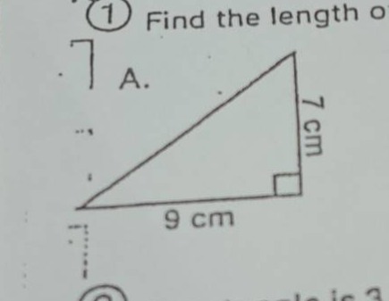 ① find the length o a. 7cm 9 cm