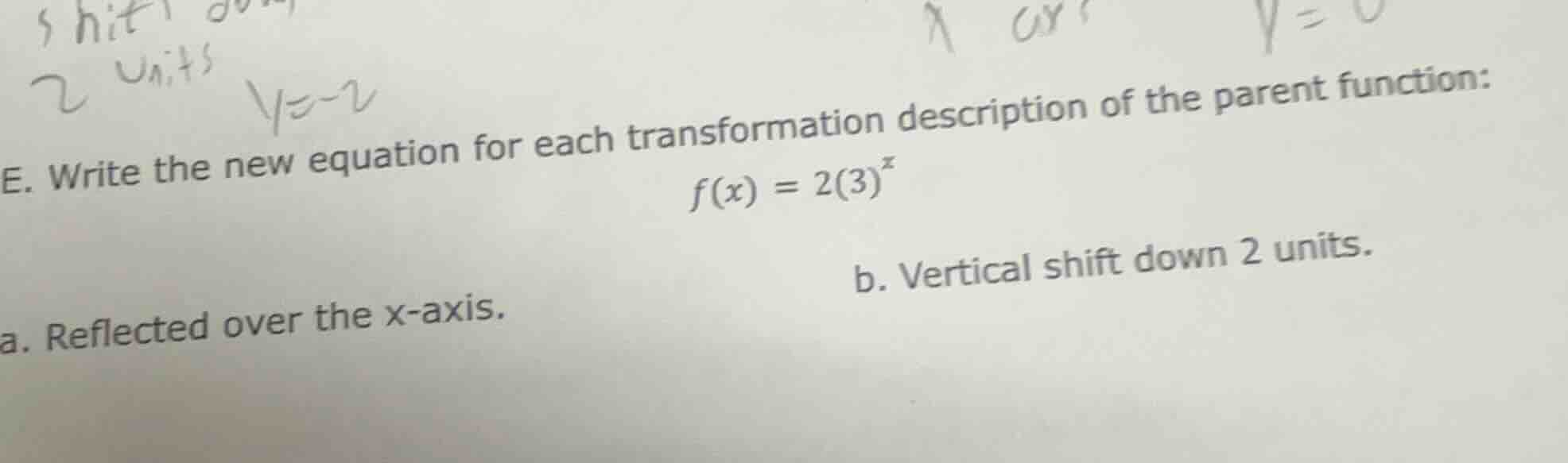 e. write the new equation for each transformation description of the pa…