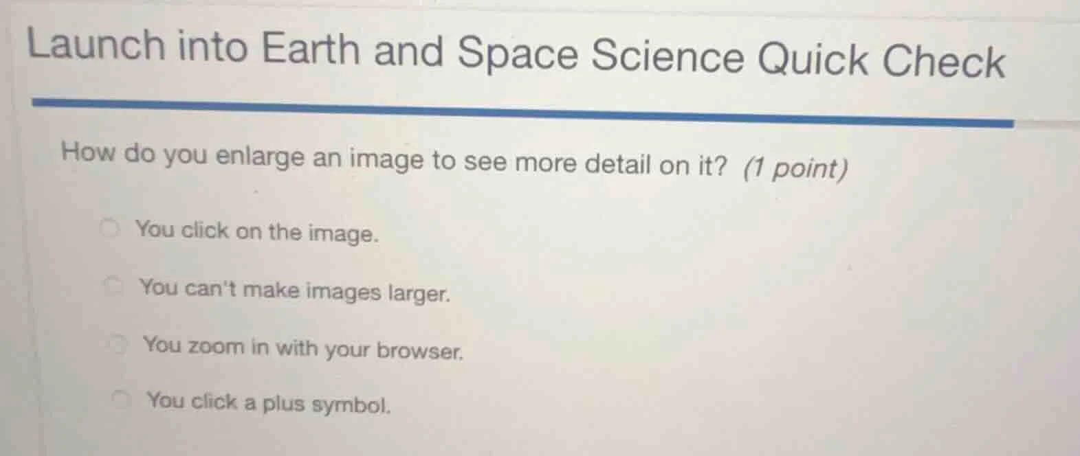 launch into earth and space science quick check how do you enlarge an i…