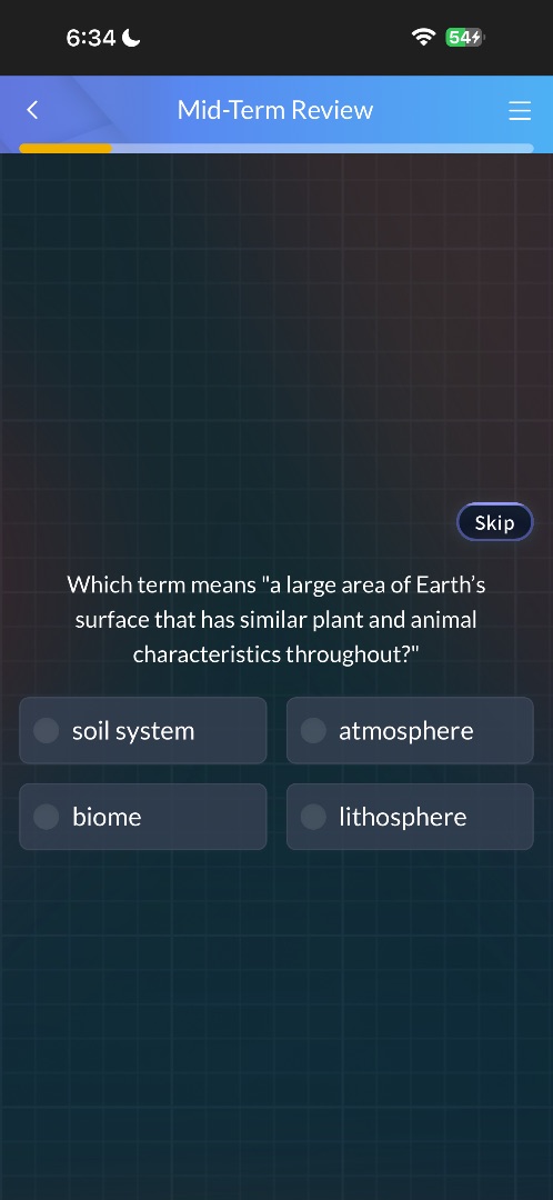 mid-term review which term means \a large area of earths surface that h…