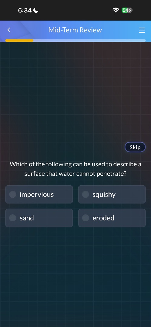 which of the following can be used to describe a surface that water can…
