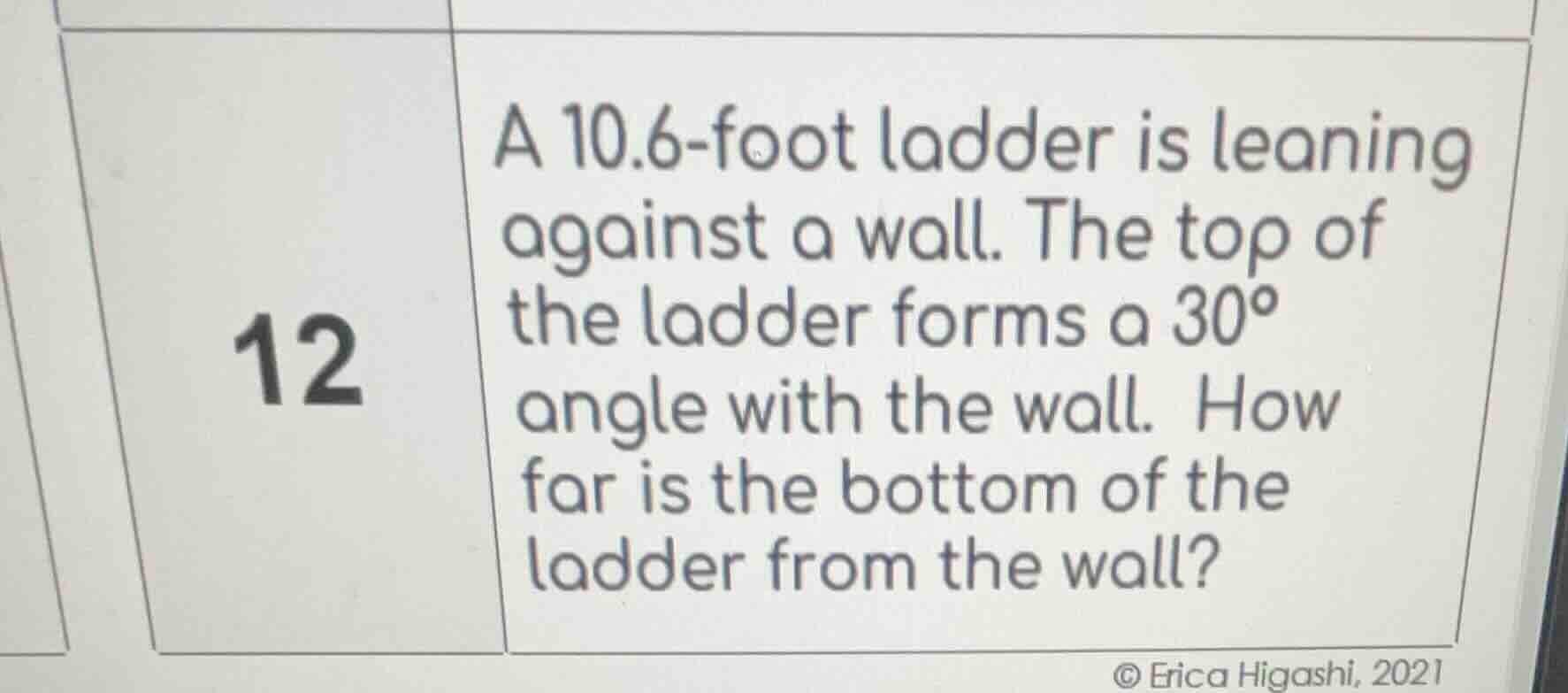 a 10.6-foot ladder is leaning against a wall. the top of the ladder for…
