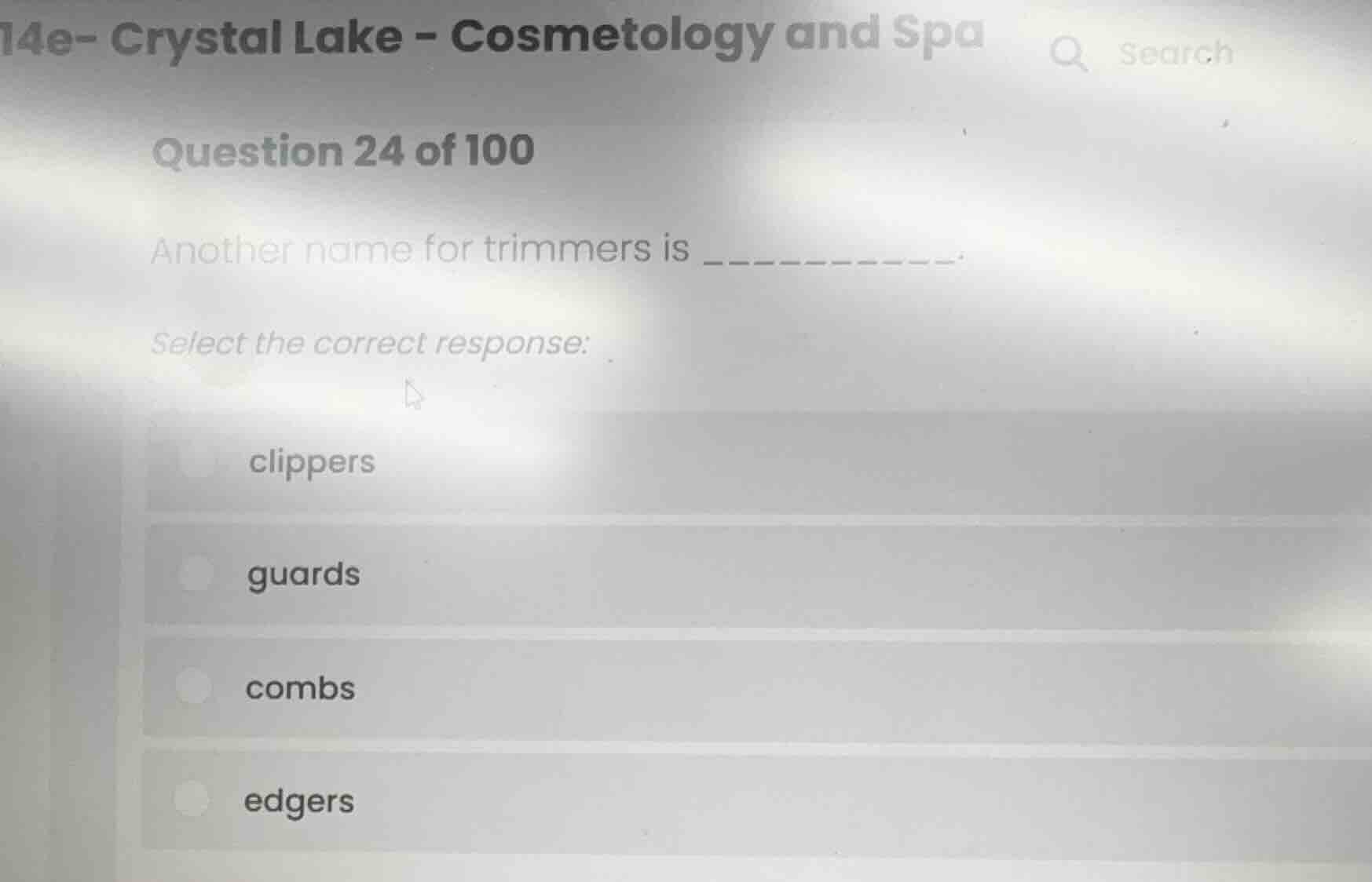 14e- crystal lake - cosmetology and spa question 24 of 100 another name…