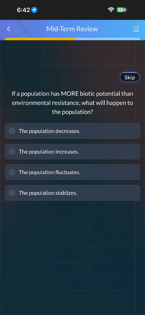 if a population has more biotic potential than environmental resistance…