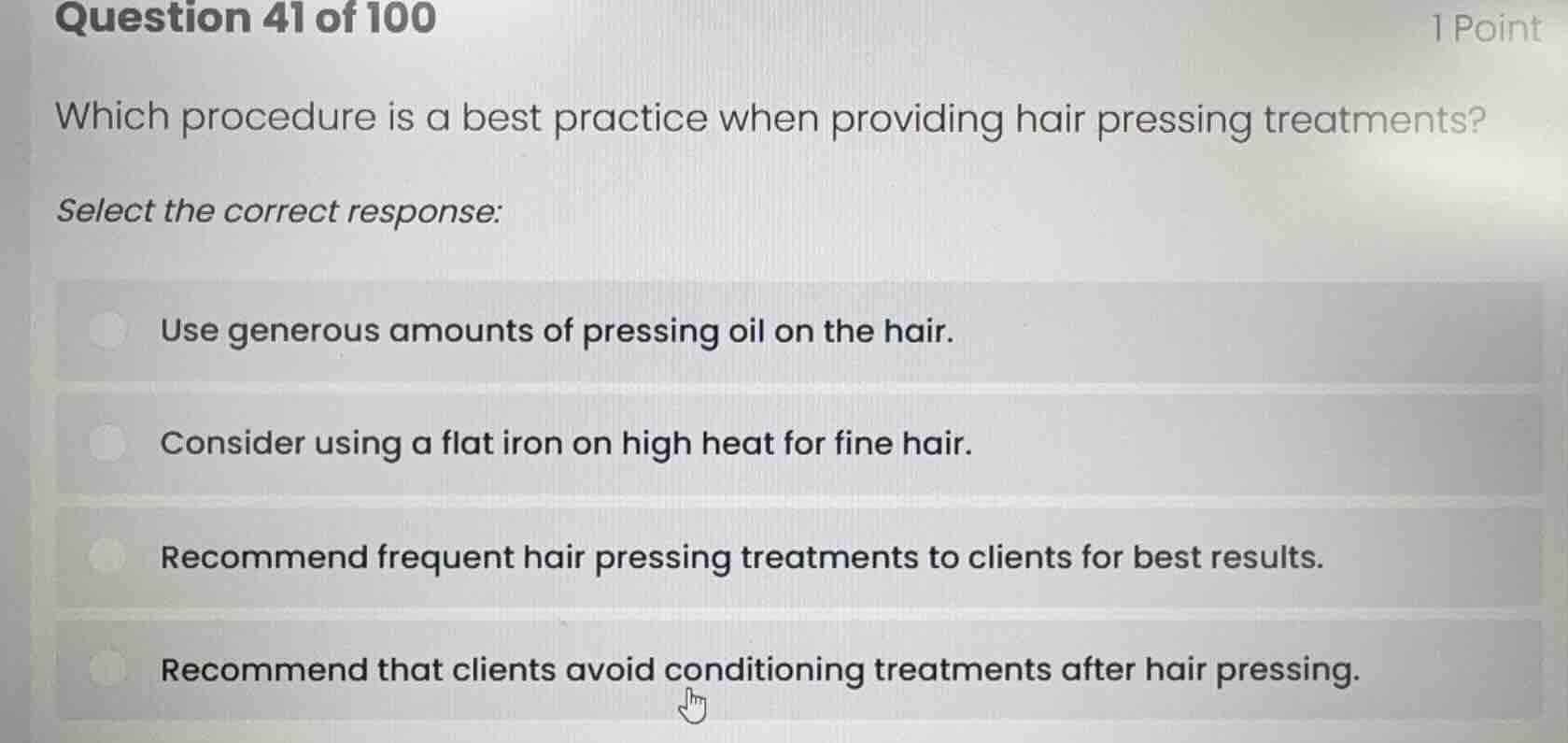 question 41 of 100 1 point which procedure is a best practice when prov…