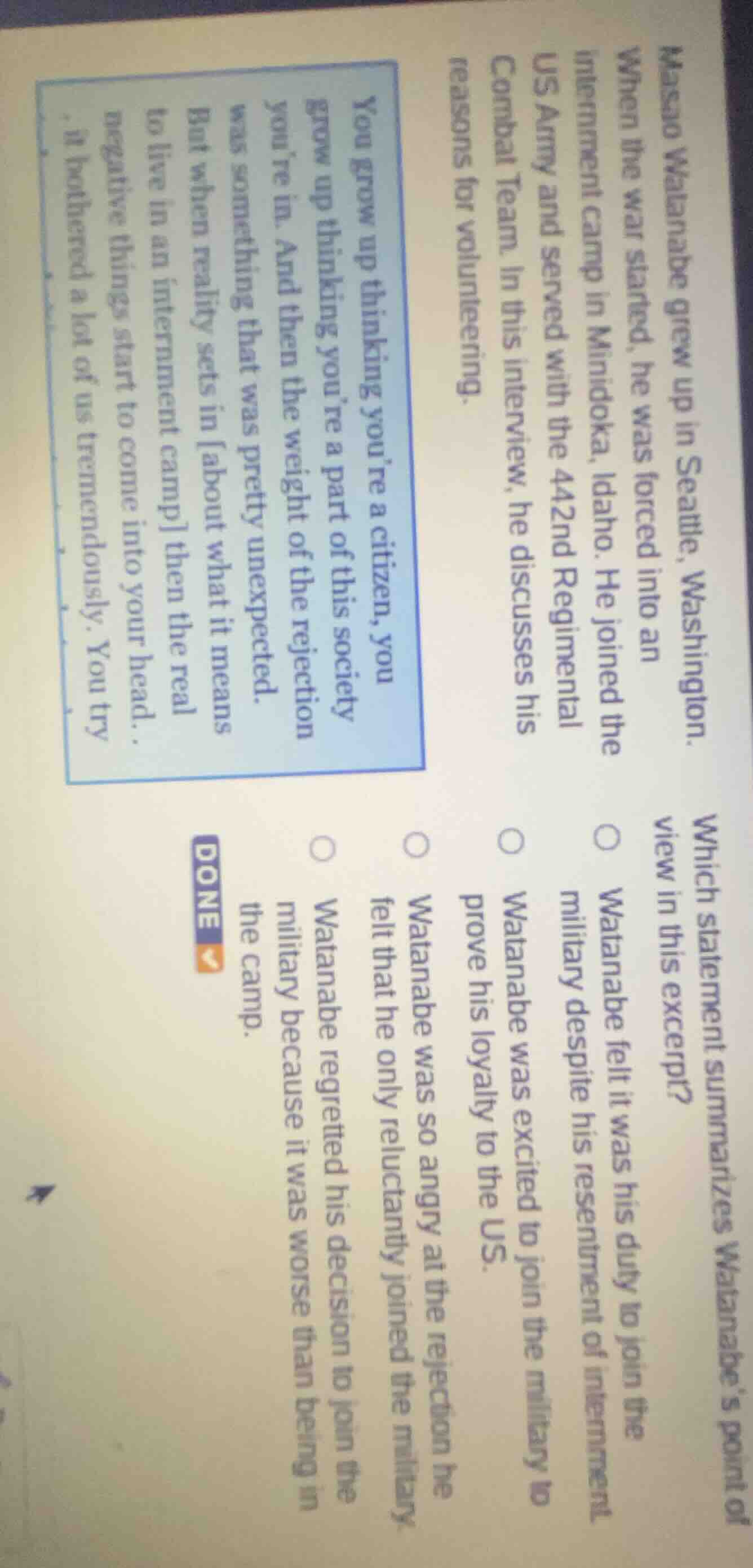 masato watanabe grew up in seattle, washington. when the war started, h…