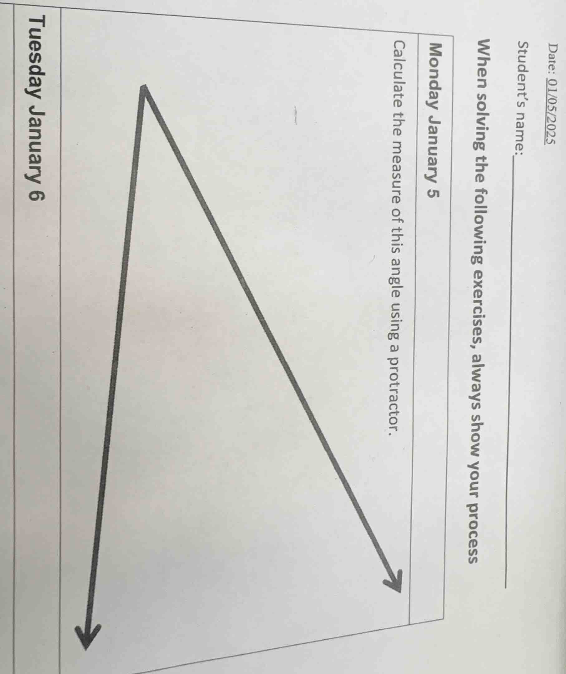date: 01/05/2025 student’s name: when solving the following exercises, …