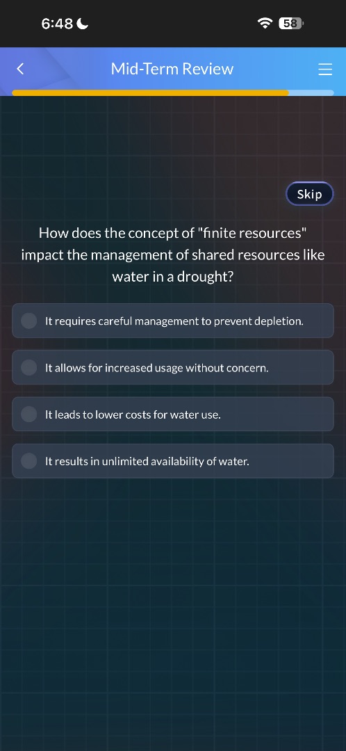 how does the concept of \finite resources\ impact the management of sha…