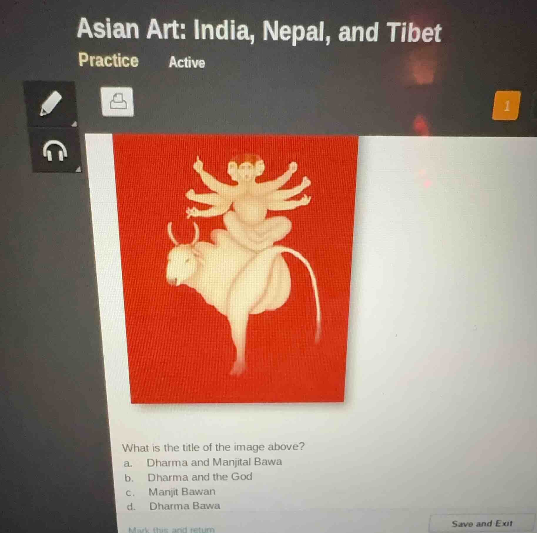 asian art: india, nepal, and tibet practice active what is the title of…