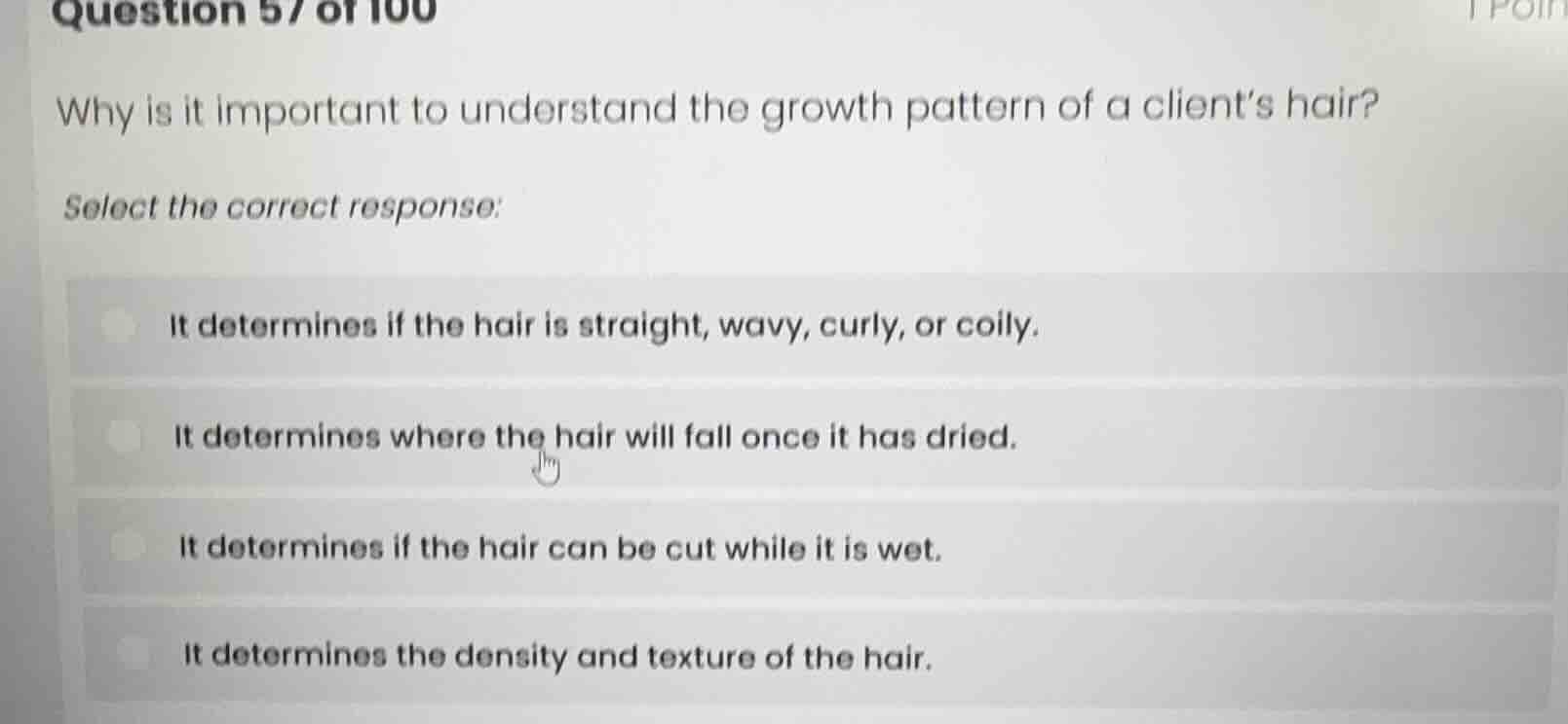 question 57 of 100 why is it important to understand the growth pattern…