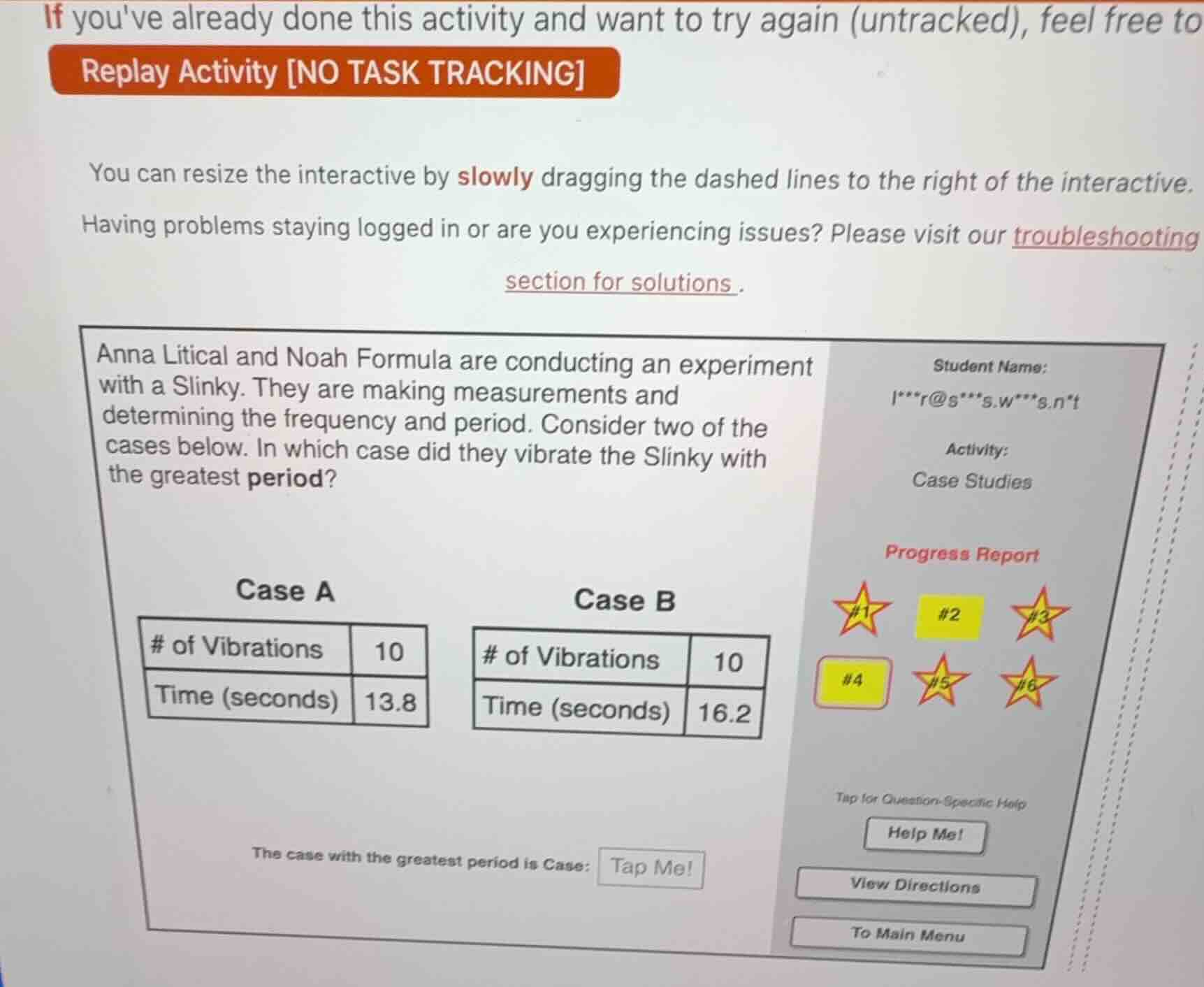 anna litical and noah formula are conducting an experiment with a slink…