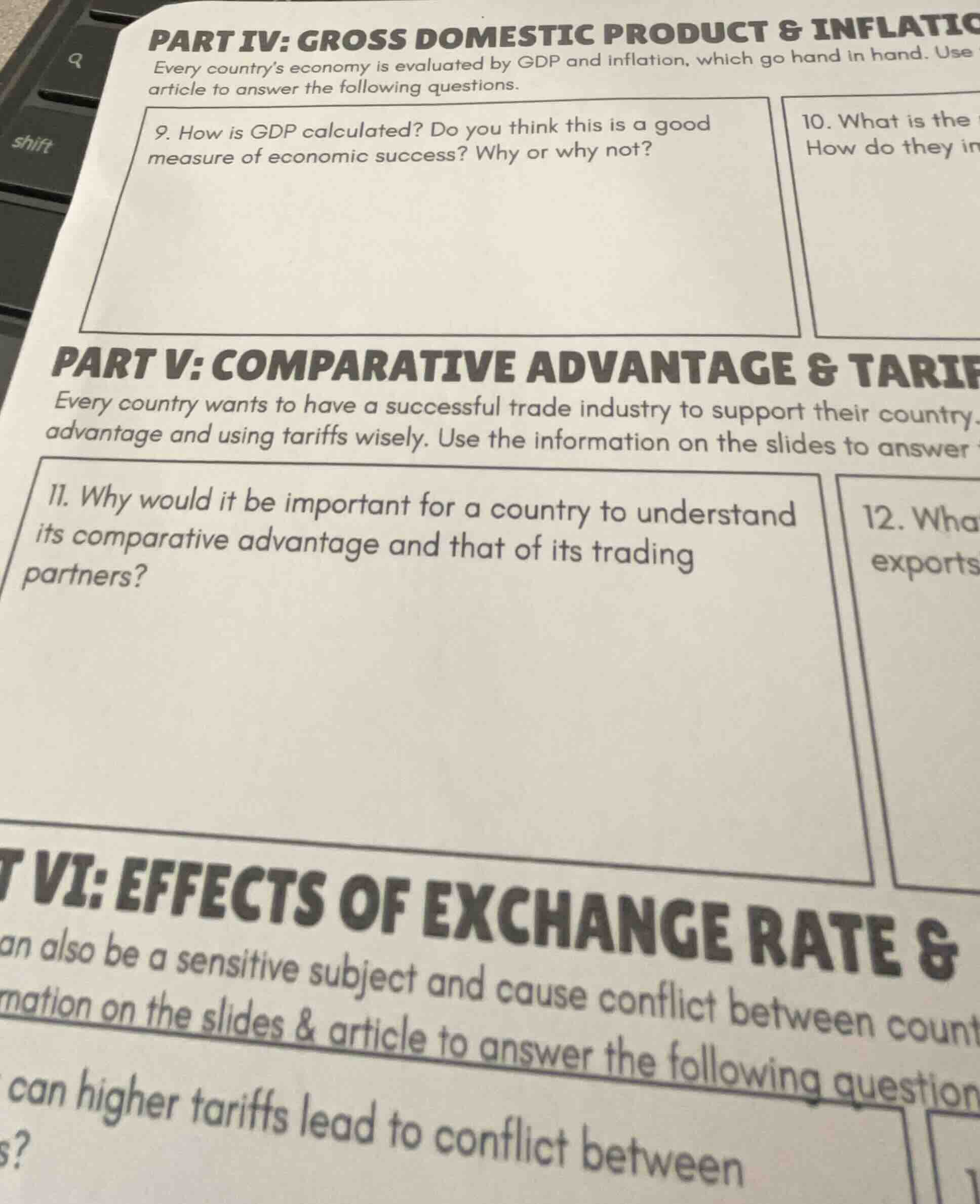 part iv: gross domestic product & inflatic every countrys economy is ev…