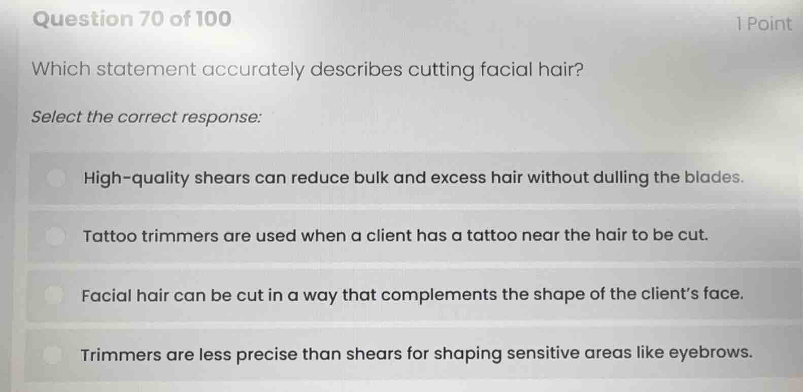 question 70 of 100 1 point which statement accurately describes cutting…