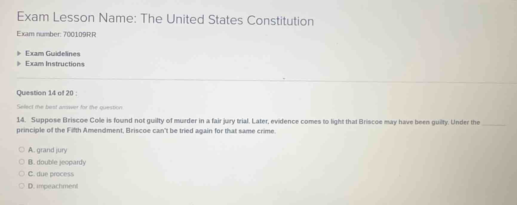 exam lesson name: the united states constitution exam number: 700109rr …