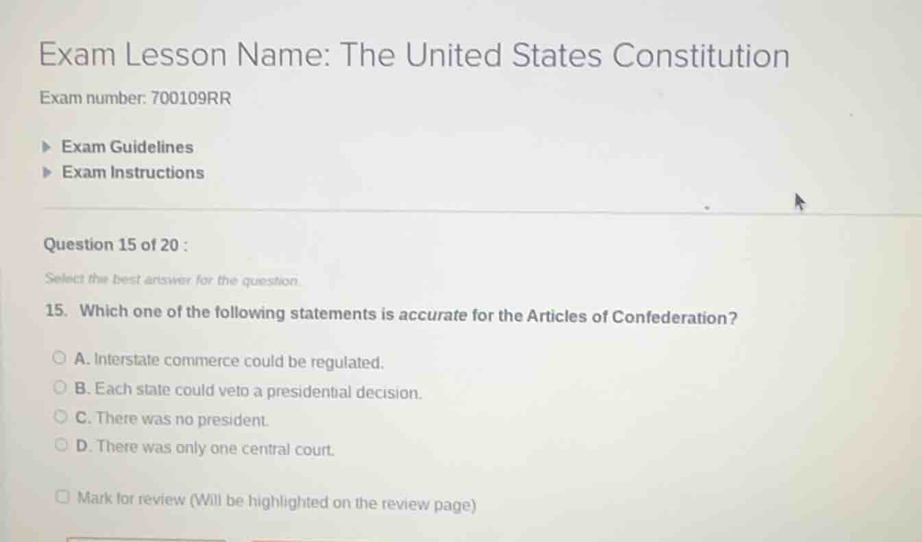 exam lesson name: the united states constitution exam number: 700109rr …