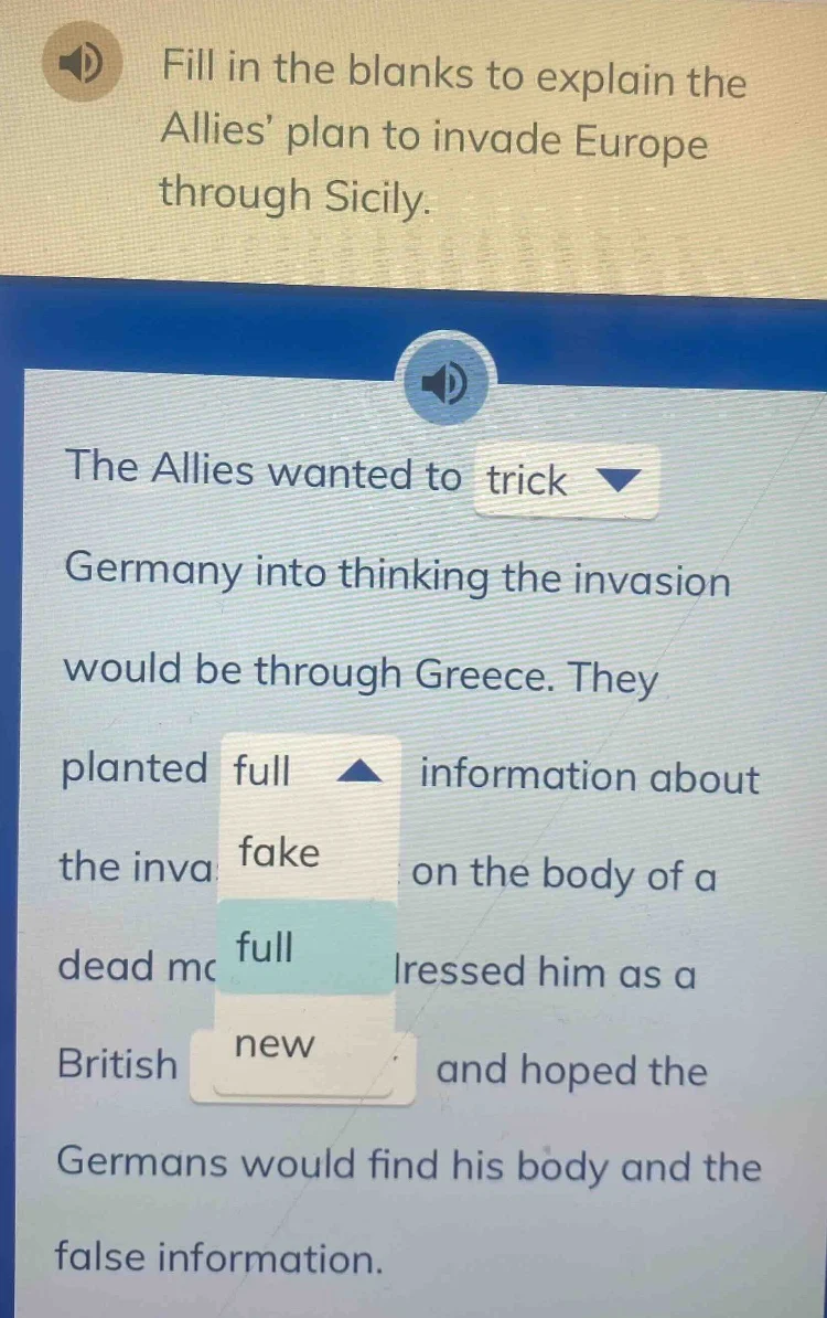 fill in the blanks to explain the allies’ plan to invade europe through…