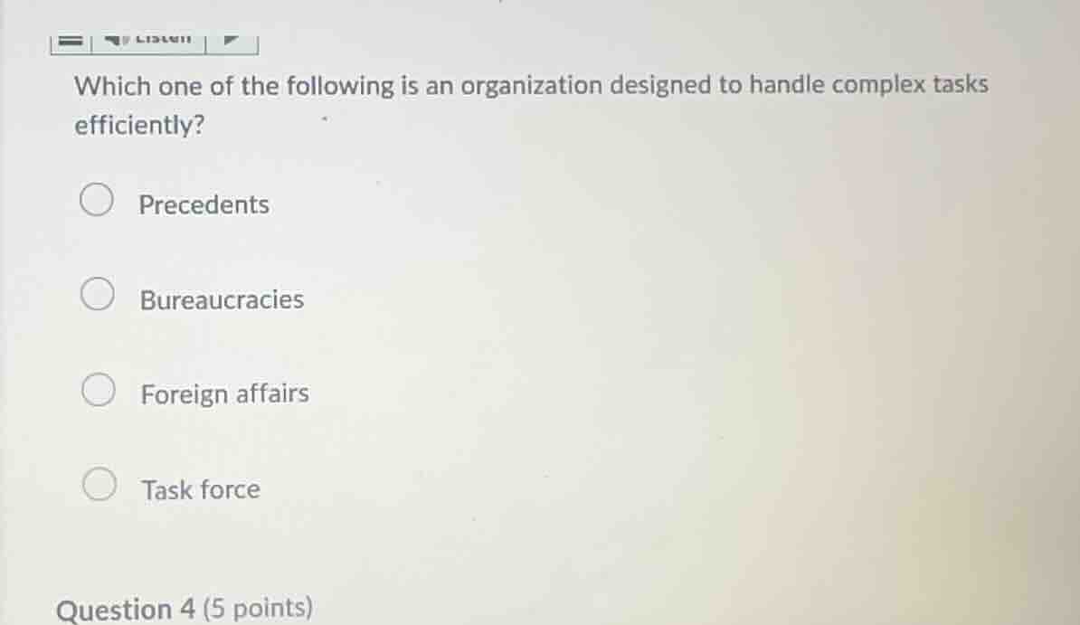 which one of the following is an organization designed to handle comple…