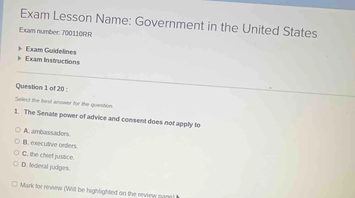 exam lesson name: government in the united states exam number: 700110rr…