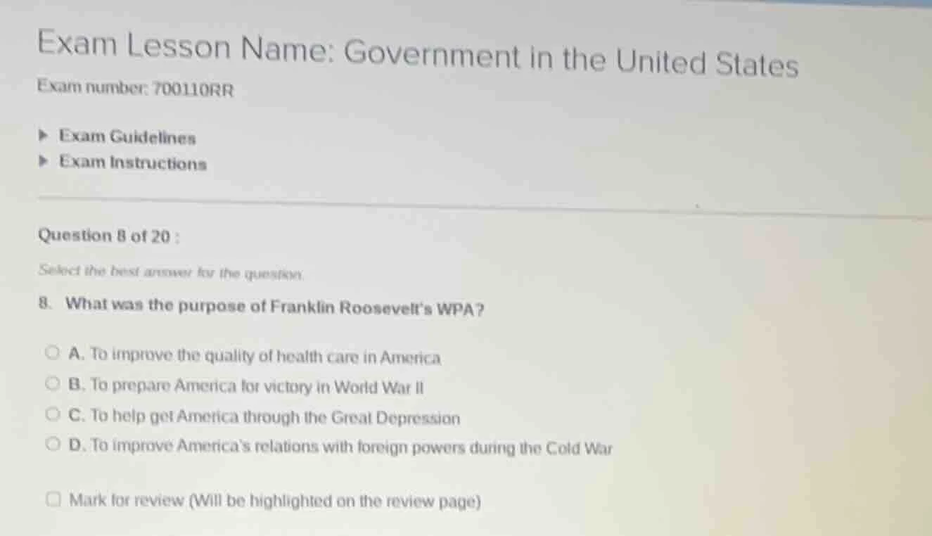 exam lesson name: government in the united states exam number: 700110rr…