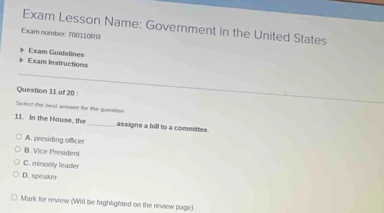 exam lesson name: government in the united states exam number: 700110rr…