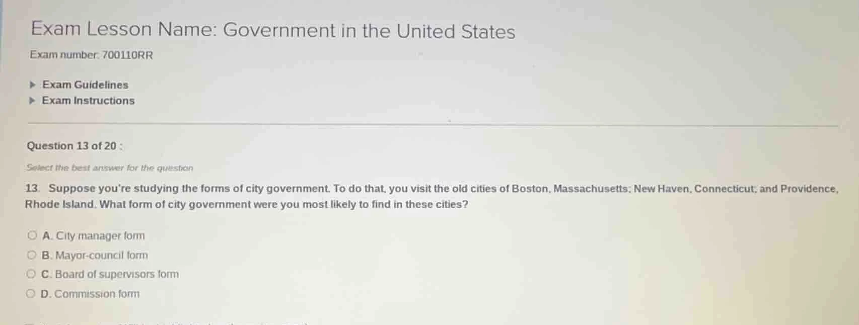 exam lesson name: government in the united states exam number: 700110rr…
